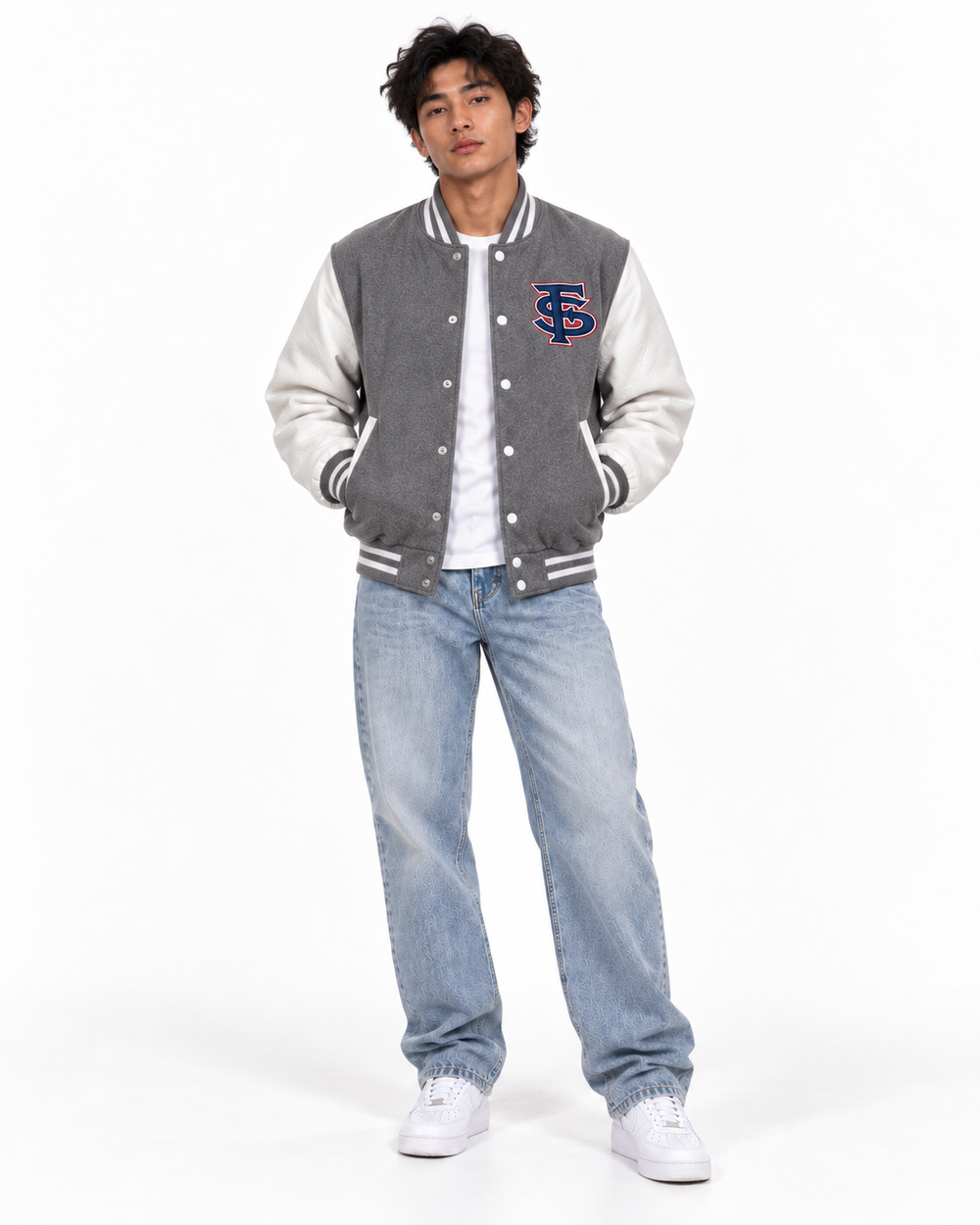 Central Valley Varsity Jacket — Gray & White