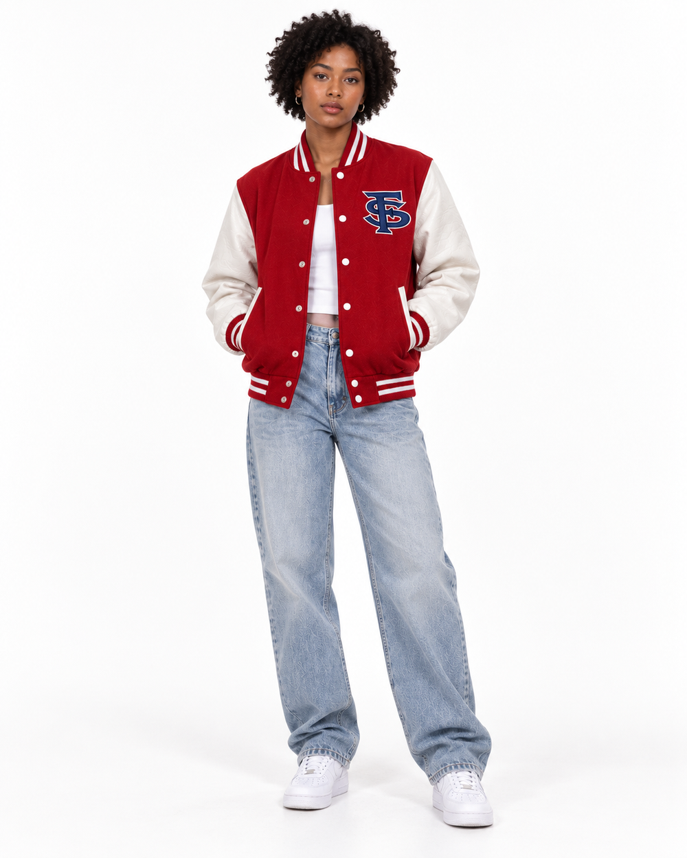 Central Valley Varsity Jacket — Red & White