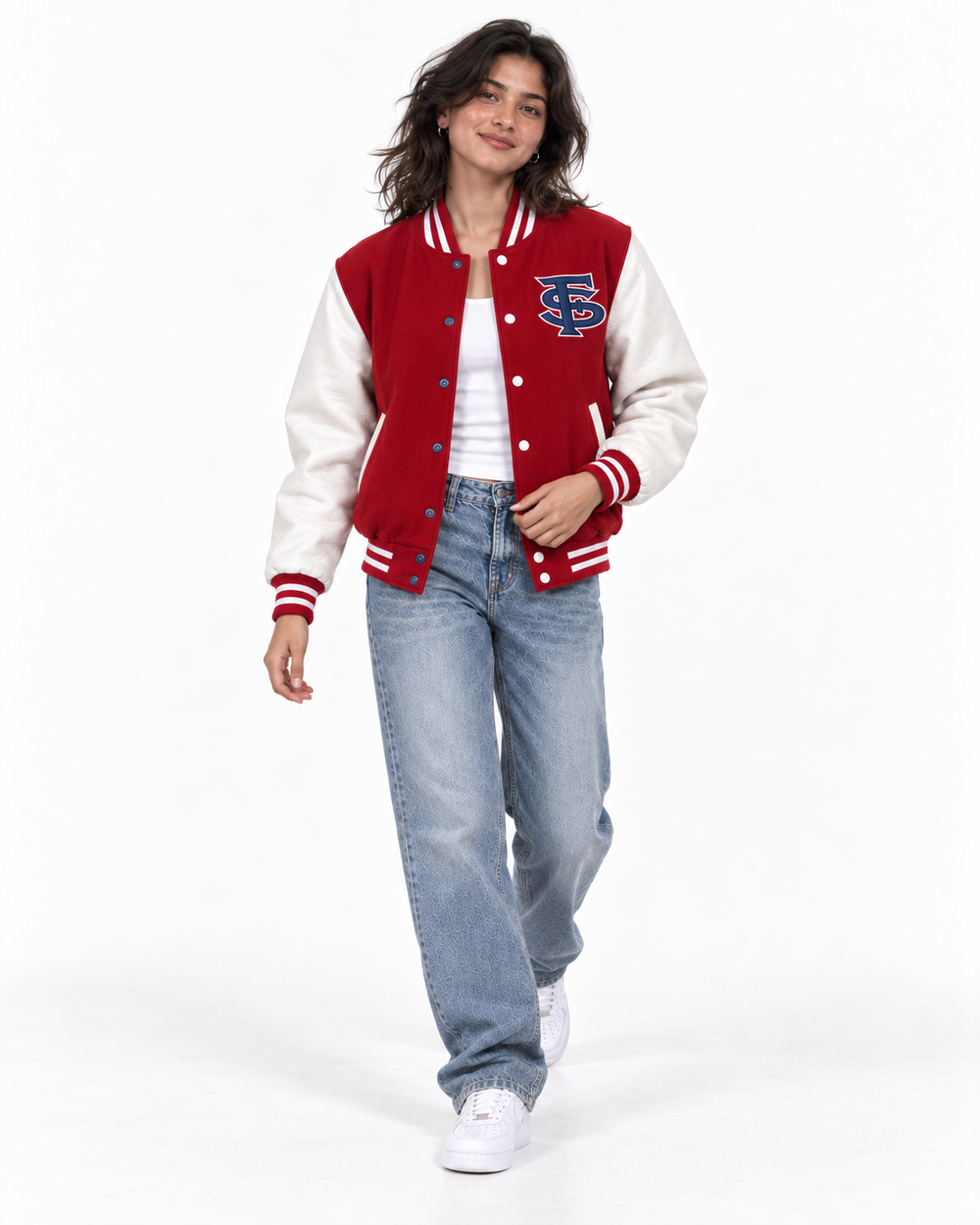 Central Valley Varsity Jacket — Red & White